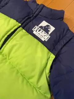 X-LARGE ダウンコート ネイビー/グリーン