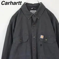 【大人気】カーハート BDシャツ ワンポイント リラックスフィット グレー 無地