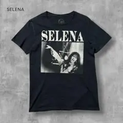 2956 古着SELENAセレーナアーティストフォトTシャツ短丈好デザイン墨黒M