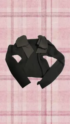 GRL リボン付き 黒ニット M スナ系 カジュアル ガーリー