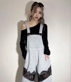 BLACKQUEEN レースドッキングサロペットのサムネイル