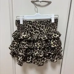 レオパード柄フリルミニスカート ギャル