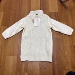 アイボリー ケーブル編み ニット