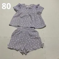 1030 ママラク　薄紫　花柄