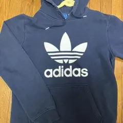 adidas ネイビー フード付きパーカー Mサイズ