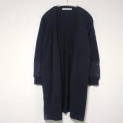 【美品】エフデ バックレースロングカーディガン ネイビー 9 繊細上品レースのサムネイル