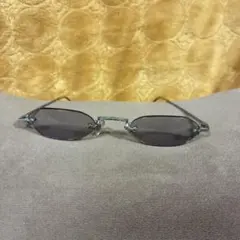 シルバーオーバルサングラス グレー ジャンク品3点