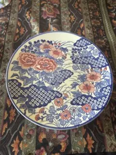 和皿 牡丹花柄 染付 陶器