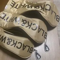 BLACK&WHITE ゴルフ ヘッドカバー 3点セット(ドライバーカバー付き)