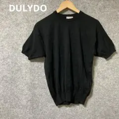 DULYDO ブラック 半袖 ニット クルーネック