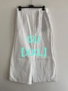 GU【XXL】ラップ風・ワイドデニム・ホワイト