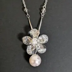 Y*A様 花デザイン ネックレス パール付き