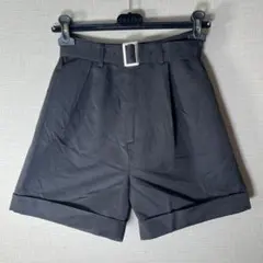 【REDYAZEL】ベルト付きハイウエストショートパンツ 黒 (F)