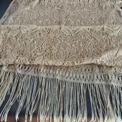 シルバー レース ストール ショール フリンジ付き 約40×160cm - メルカリ
