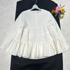 美品　yori フリルカラーティアードブラウス yori ヨリ フラットカラーティアードブラウス｜Yahoo!フリマ（旧PayPay