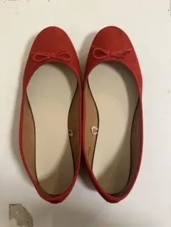 赤いリボン付きバレエシューズ Lサイズ　GU