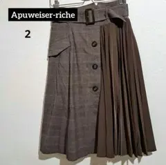 Apuweiser-riche グレン チェック ロング プリーツ スカート 2