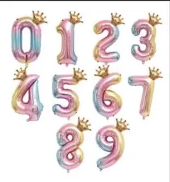 0 誕生日 バルーン 数字 パーティー 飾り風船 王冠デザイン