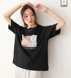 【新品タグ付き】新作‼️フォトプリント 半袖Tシャツ 　定価4,950　ブラックのサムネイル