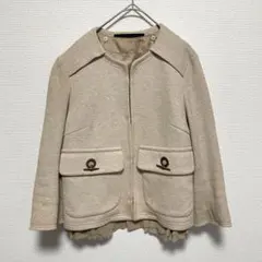 DOUBLE STANDARD CLOTHING ベージュ ノーカラージャケットのサムネイル