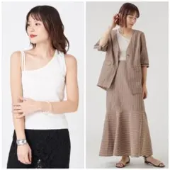 Omekashiアシンメトリーリブワンショルタンクトップス白ホワイト新品zara