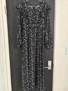 MERCURYDUO 花柄ロングワンピース黒　M