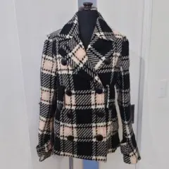 ■rienda　チェック柄　ダブルボタン　コート