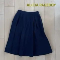 アリシアページボーイALICIAPAGEBOYネイビー肉厚コットンフレアスカートのサムネイル