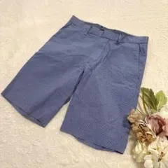 【ユニクロ】メンズ コットンショートパンツ ハーフパンツ ブルー S ●のサムネイル