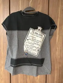 バイカラー 半袖Tシャツ イラスト付きのサムネイル