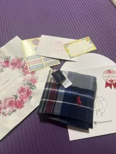 新品未使用タグ付きポロラルフローレンハンカチpolo Ralph Lauren