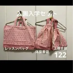 ハンドメイド122 レッスンバッグ 体操着袋 上履き袋 さくらんぼ ピンク