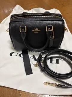 COACH ブラックレザー ショルダーバッグ