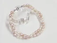 淡水パール ミックスカラー 2連ブレスレット SV925