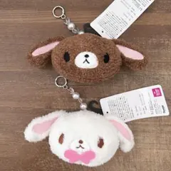 サンリオ　シュガーバニーズ　ぬいぐるみマスコット　フェイス　しろうさ　くろうさのサムネイル