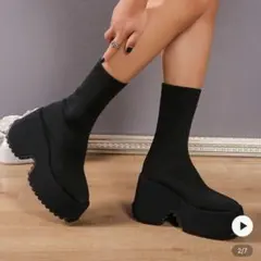 SHEIN 厚底ソックスブーツ
