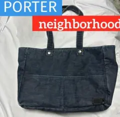 PORTER neighborhood savage DENIM トートバッグ