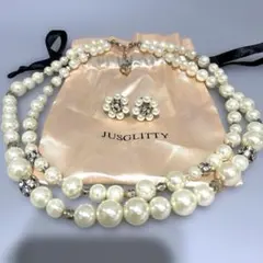 JUSGLITTY パール　ネックレス　 イヤリング　セット　No.1502
