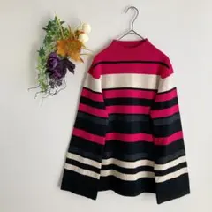 【ELVENCE FINO】美品　ストライプ柄　ゆったりニット　大き目【M〜L】