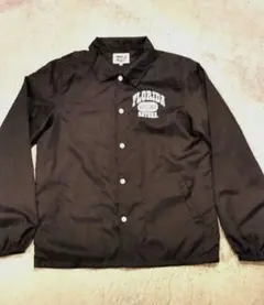 【美品】バックプリント  ナイロンジャケットコーチジャケット L 古着ブラック黒