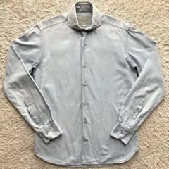 ★イタリア製★ ORIAN 長袖 シャツ SLIM FIT デニム ブルー Mのサムネイル