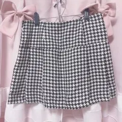 激安！黒と白 千鳥柄チェックスカート LIZLISA系 y2k