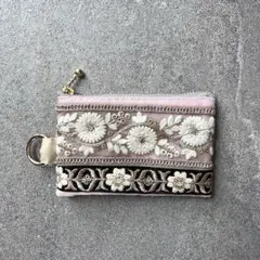 インド刺繍 ミニポーチ 小物入れ