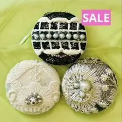 74-ハンドメイドインド刺繍★ブローチorヘアゴムセット（説明欄必読‼︎）