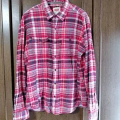 リーバイス Levi's 長袖 シャツ L レッド 古着 チェック アメカジ
