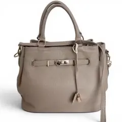 BORSE IN PELLE 2way ショルダーバック レザー グレージュのサムネイル