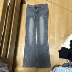 GRLセミフレアデニムパンツ cu508 グレー