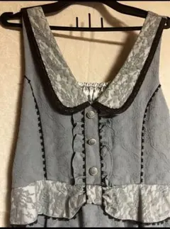 【本日限定】アクシーズファム　ワンピース レース フリル ブルーグレー