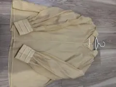 淡いオレンジ バルーンスリーブ シャツ