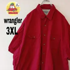 USA古着 wrangler 半袖ボタンシャツ 3XL レッドのサムネイル